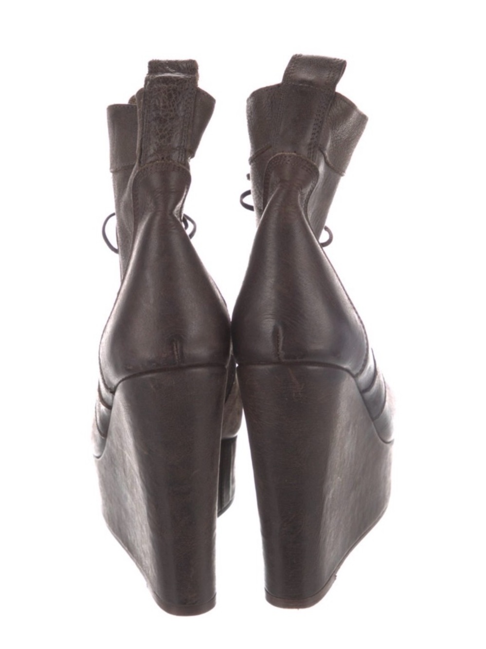 Billy Reid Brown platform Ankle Boots - Lace-Up - Picture 4 of 7
